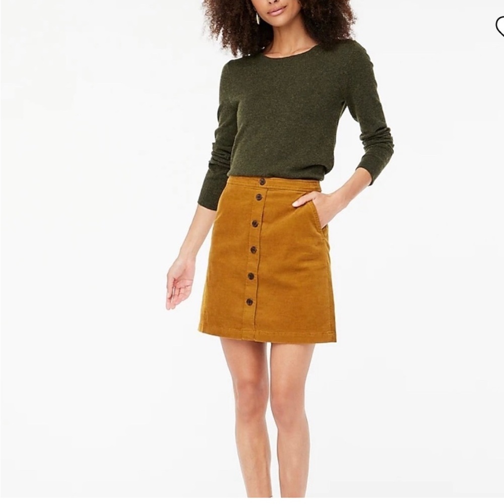 J.Crew Corduroy button-front mini skirt